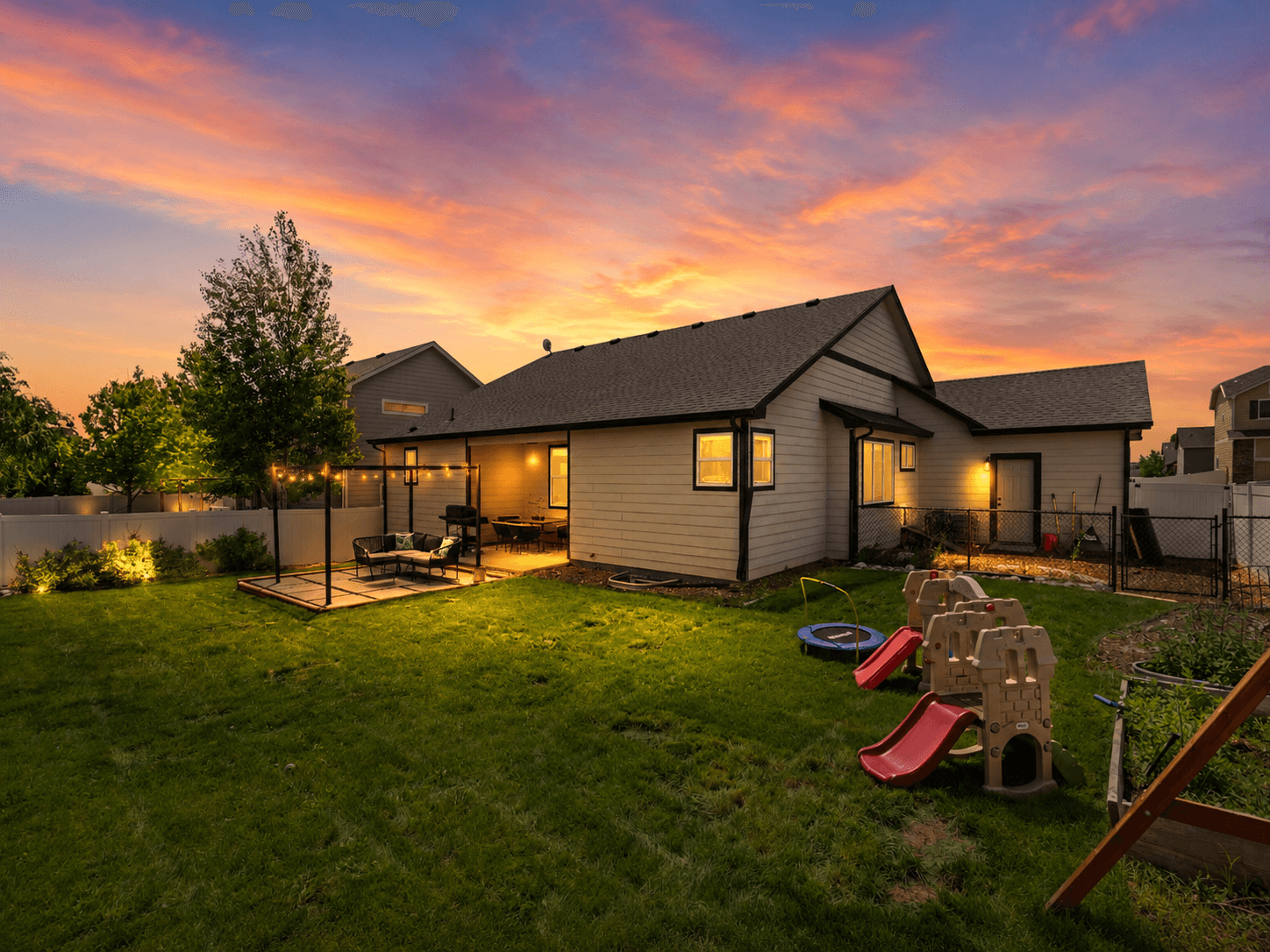 Backyard dusk